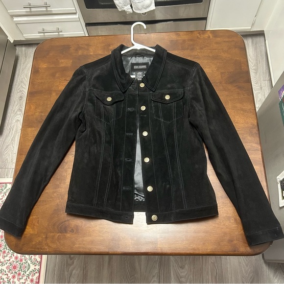 For Joseph Black Lined 100% Suede Leather Basic Jacket Women’s Size M - Picture 2 of 16